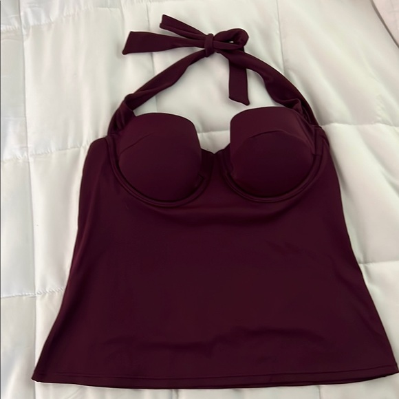 Victoria's Secret Burgundy Halter Tankini Top Size 34B - Picture 1 of 9
